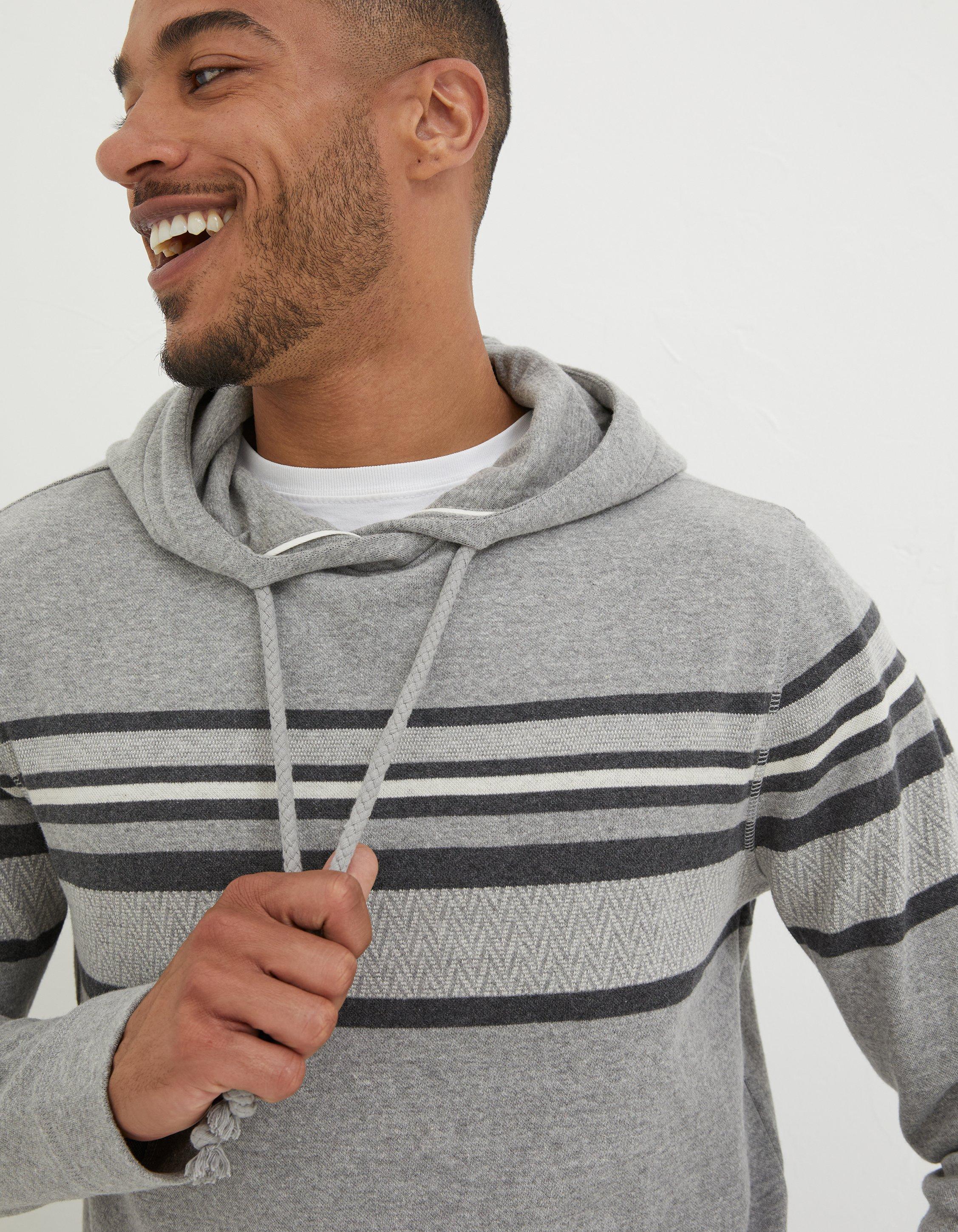 Striped pullover store hoodie