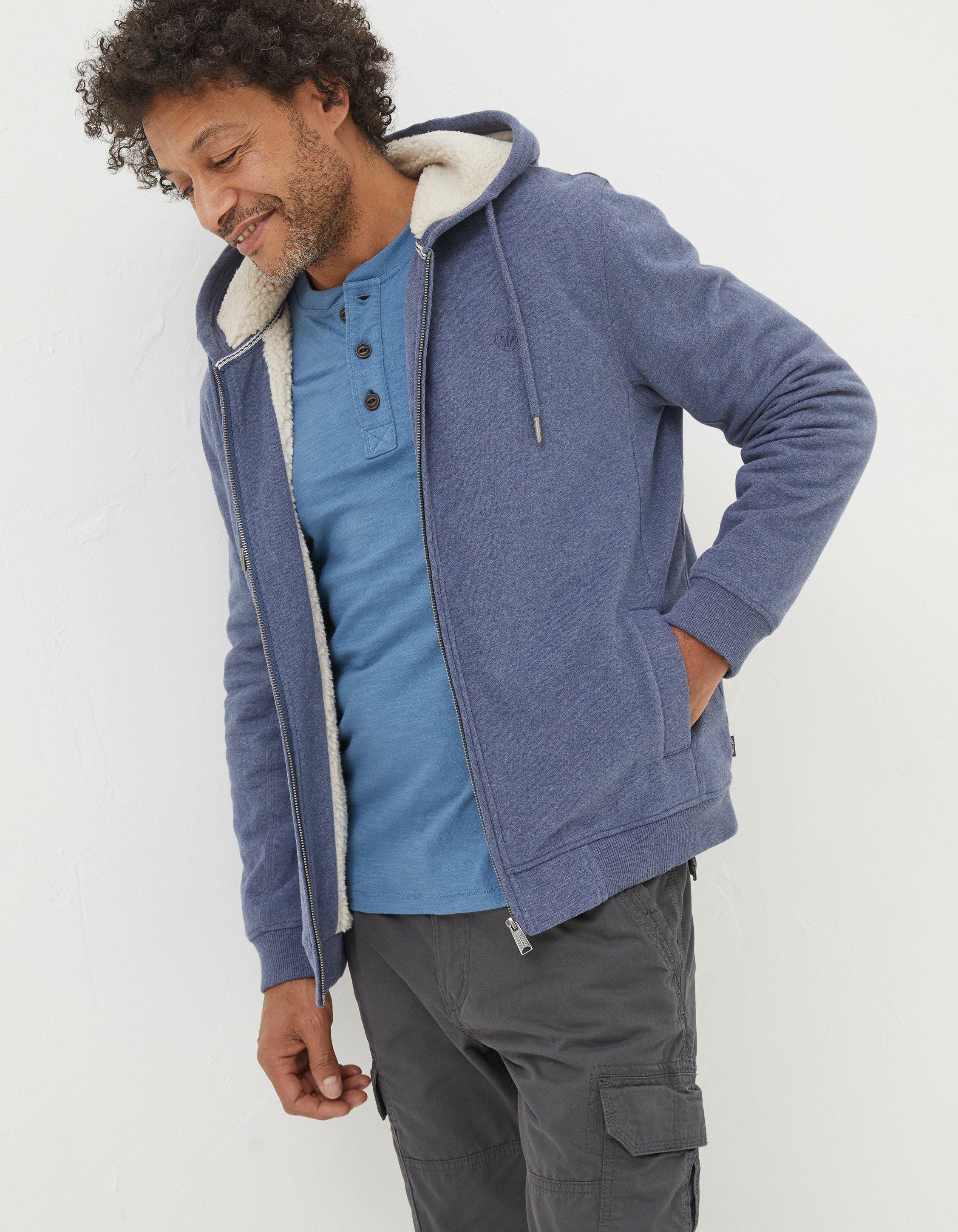 Mens sherpa zip outlet hoodie