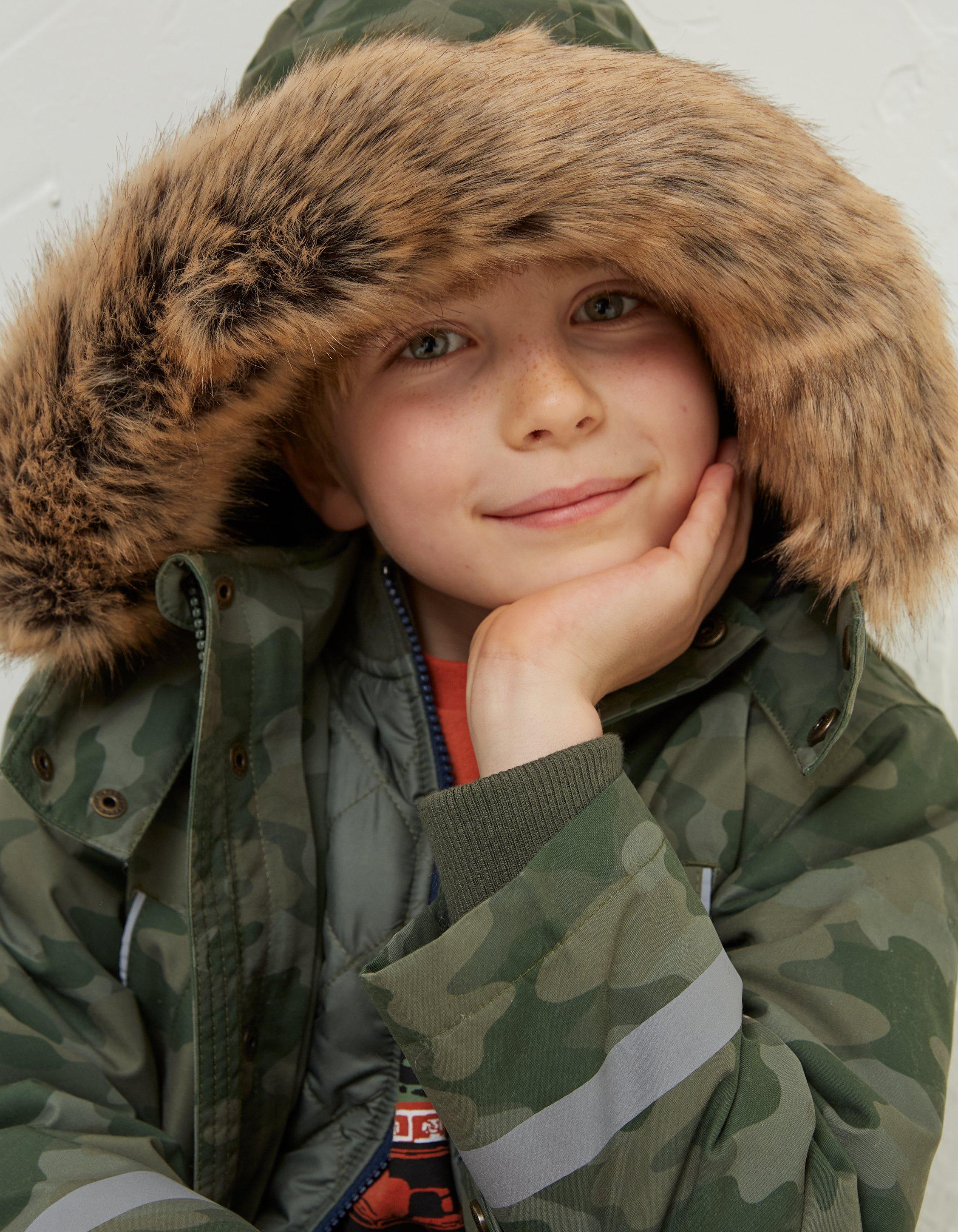 Boys khaki cheap parka coat