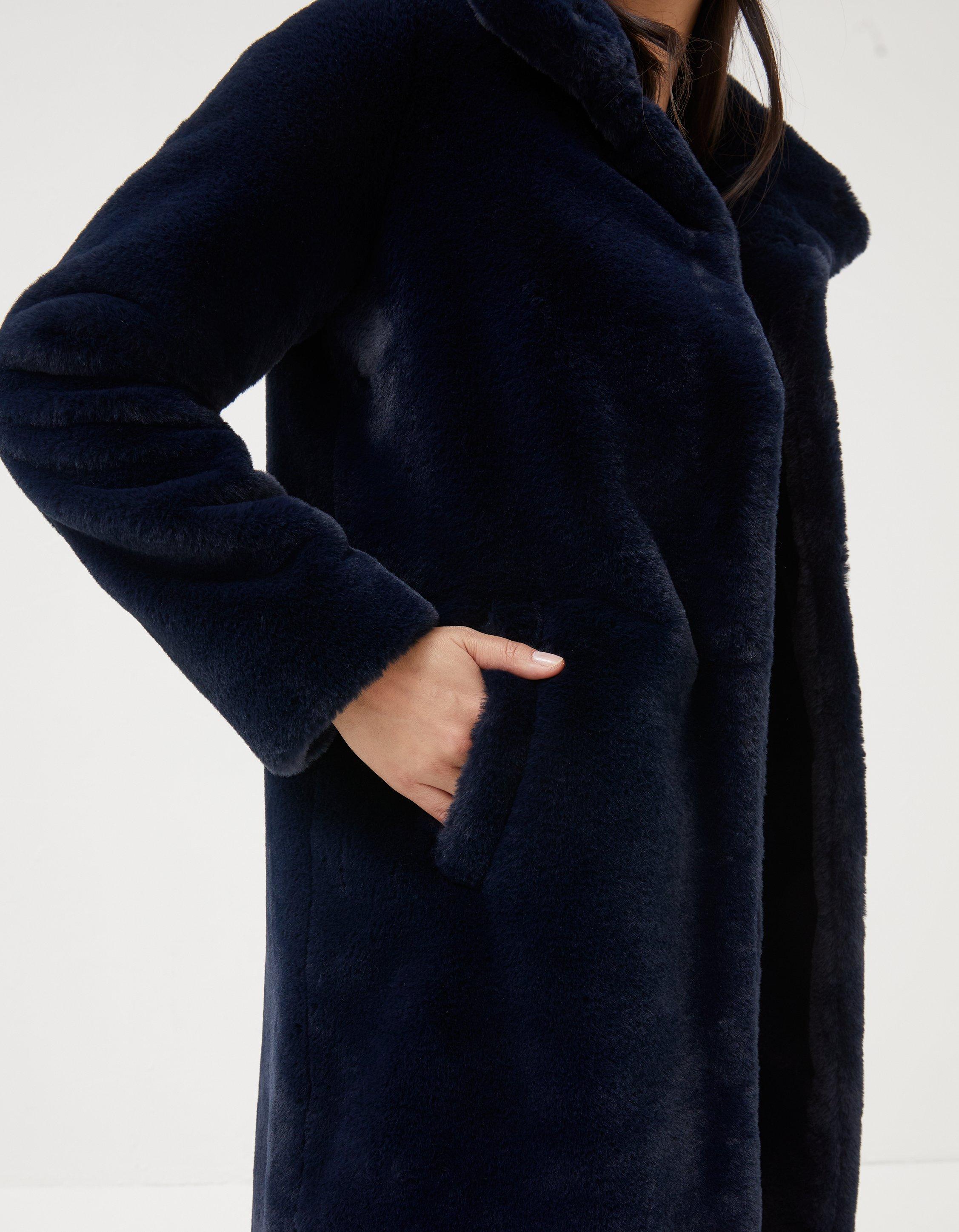 Velvet mina faux hot sale fur coat