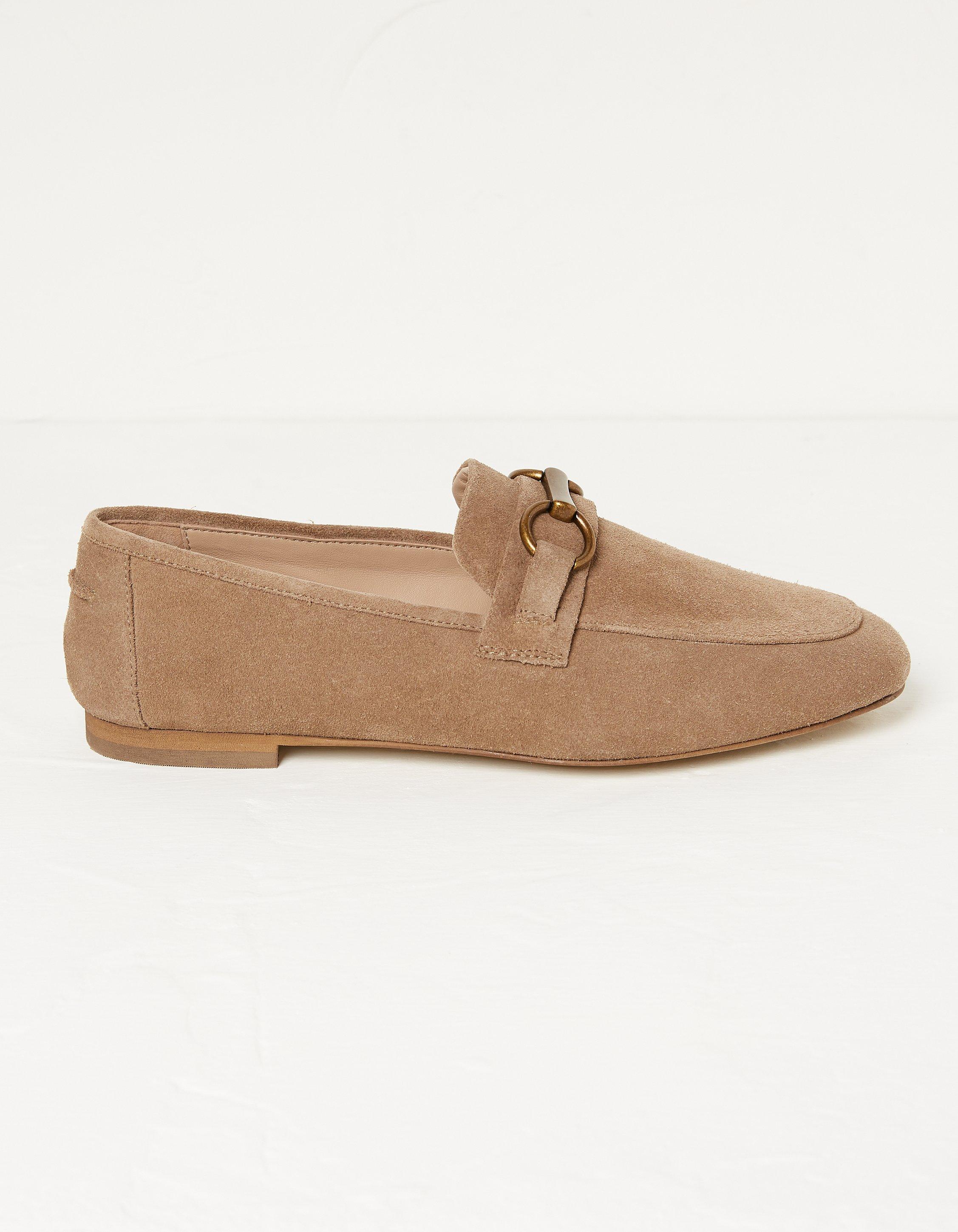 Tan sales flat loafers