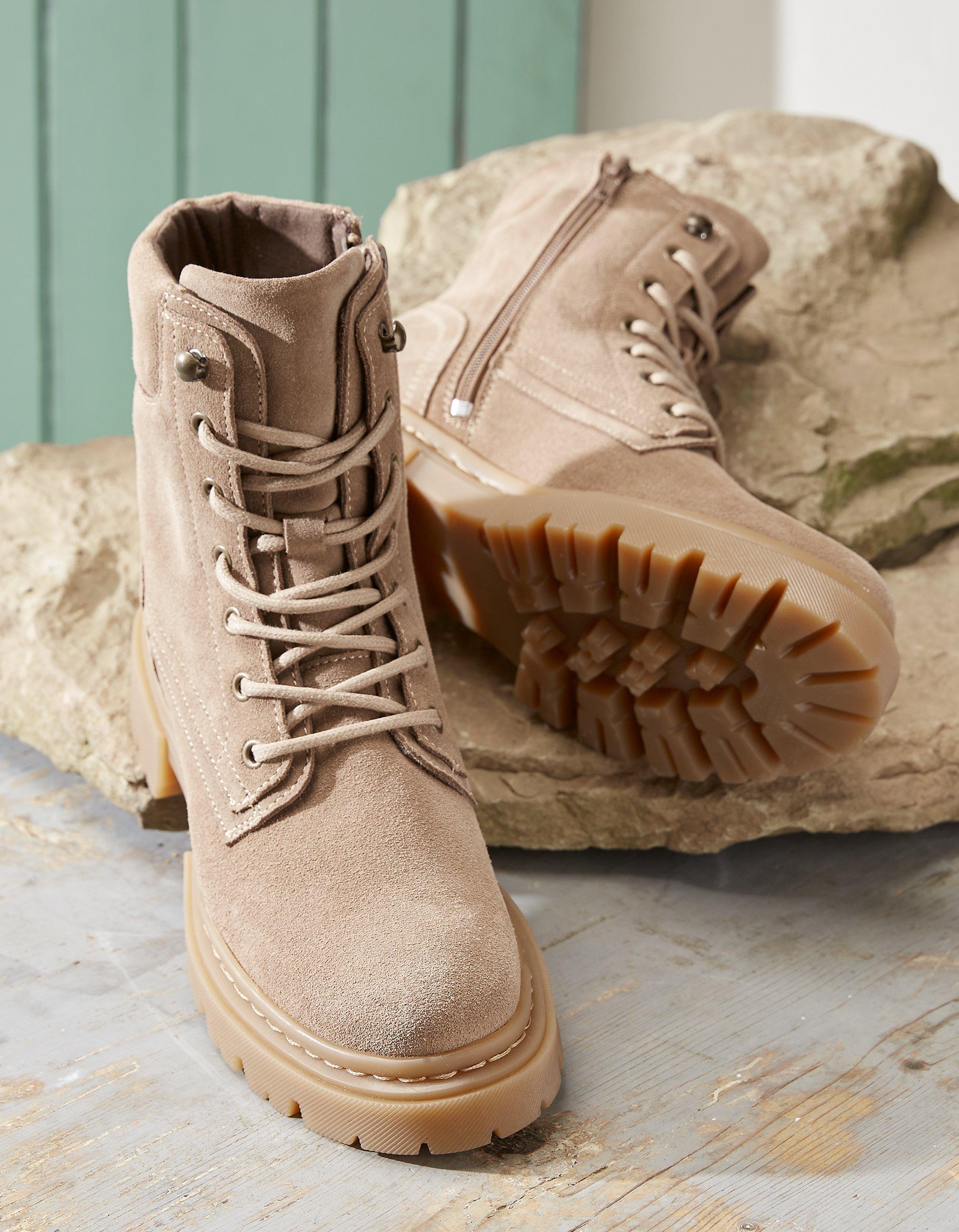 Tan suede lace up on sale boots