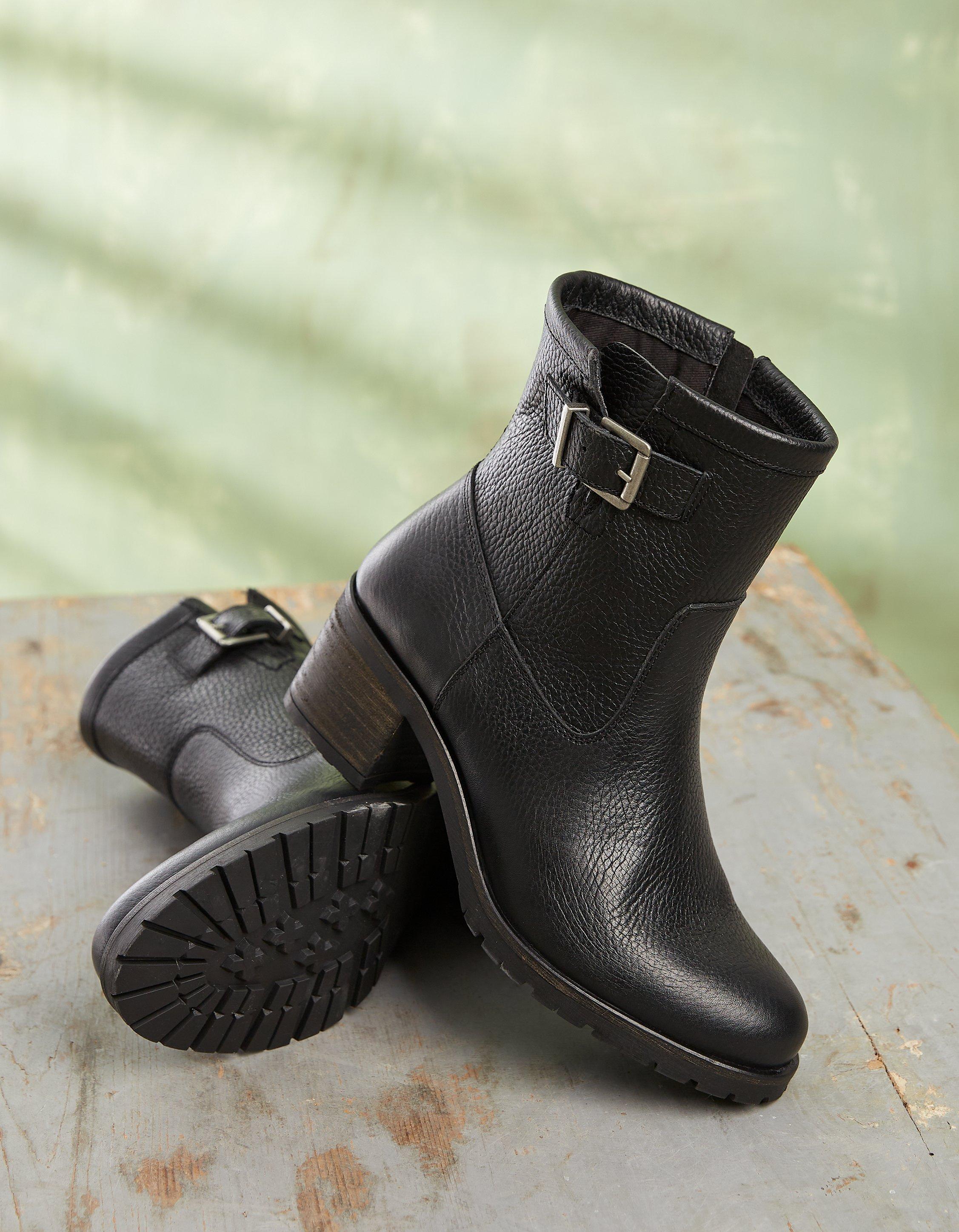 Mid heel black deals ankle boots