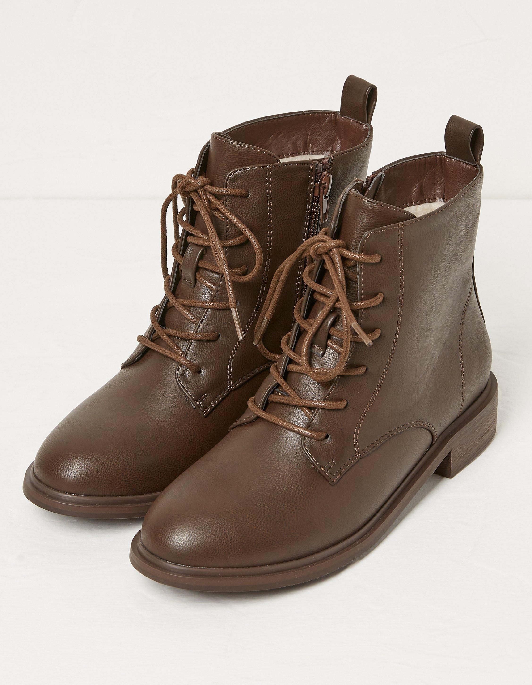 Ankle high 2024 lace up boots