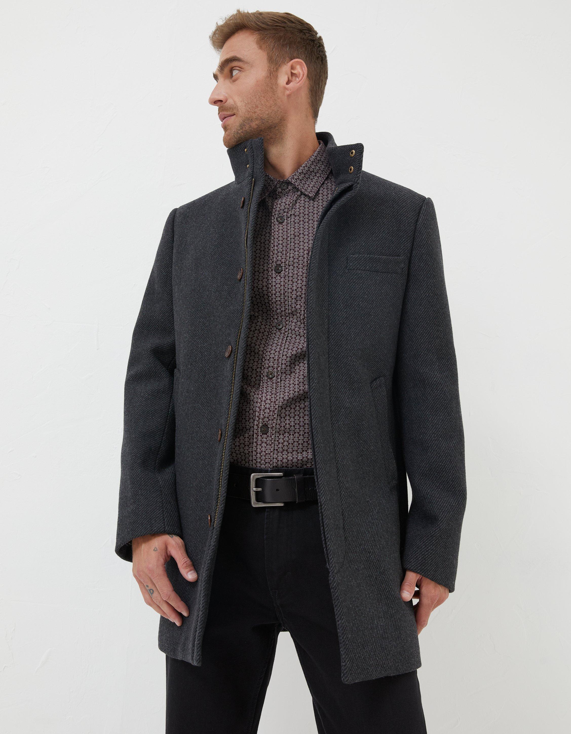 Grey wool cheap overcoat mens