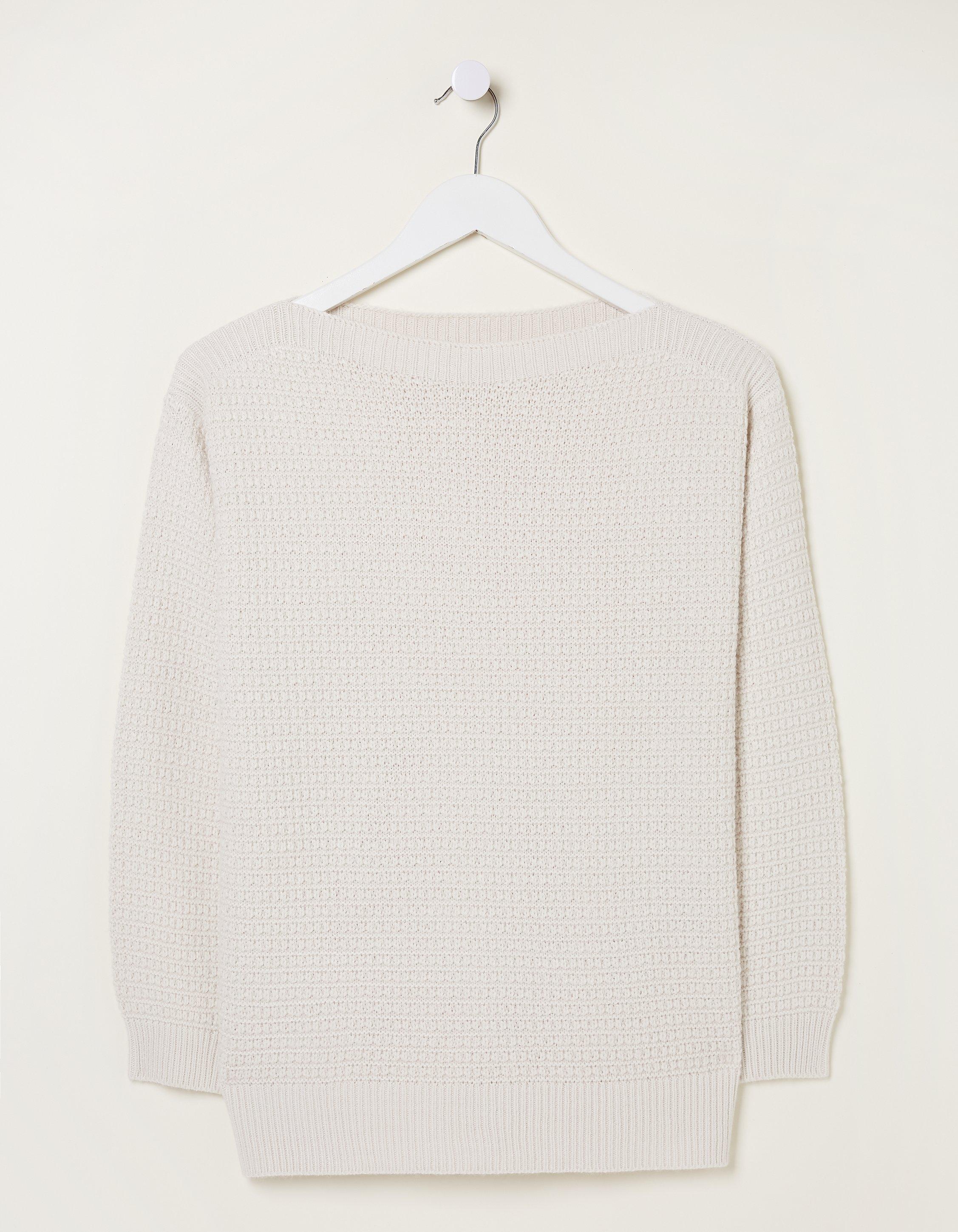 Cream boat store neck jumper