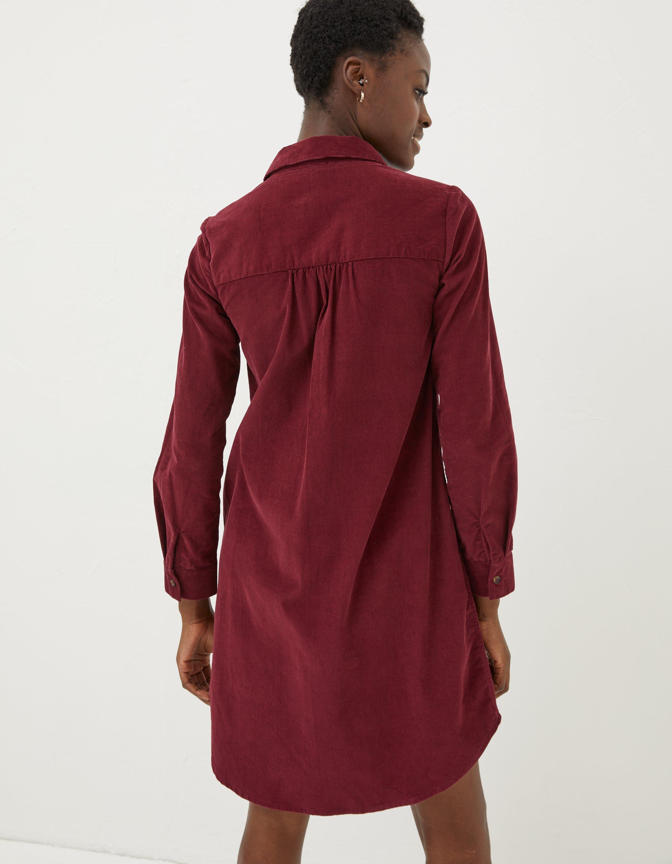 Burgundy cord hot sale dress