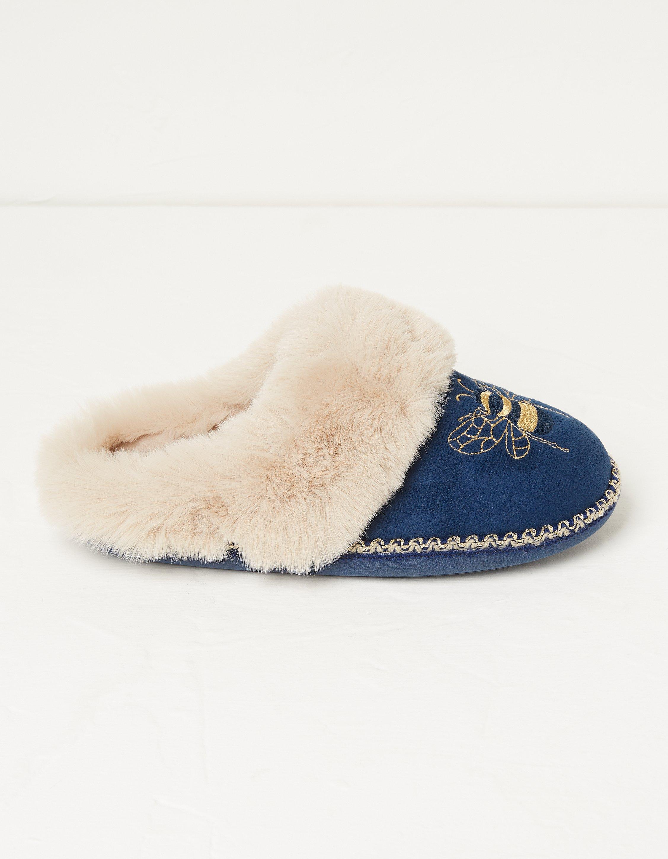 Embroidered mule online slippers