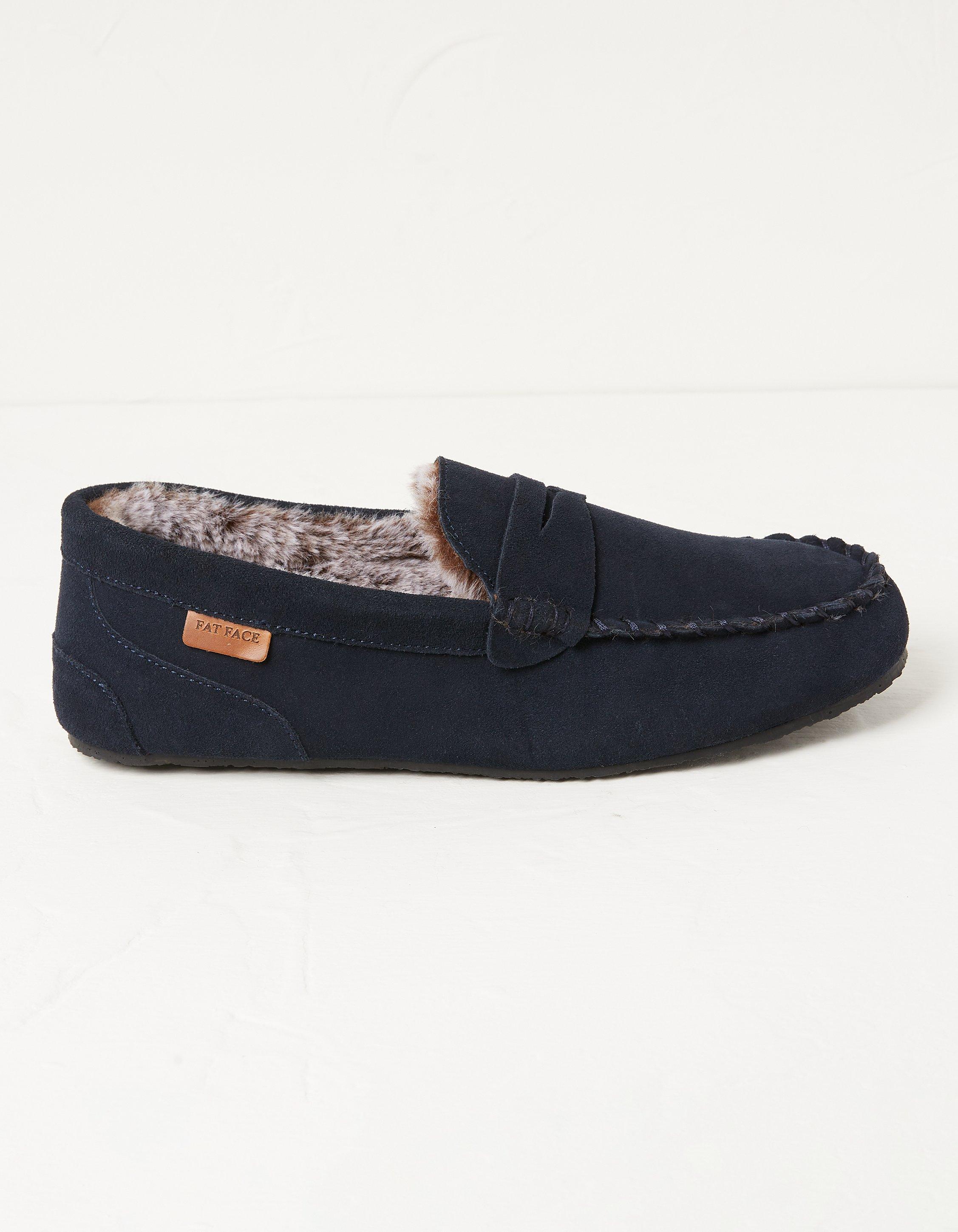 Totes navy suede online moccasin slippers