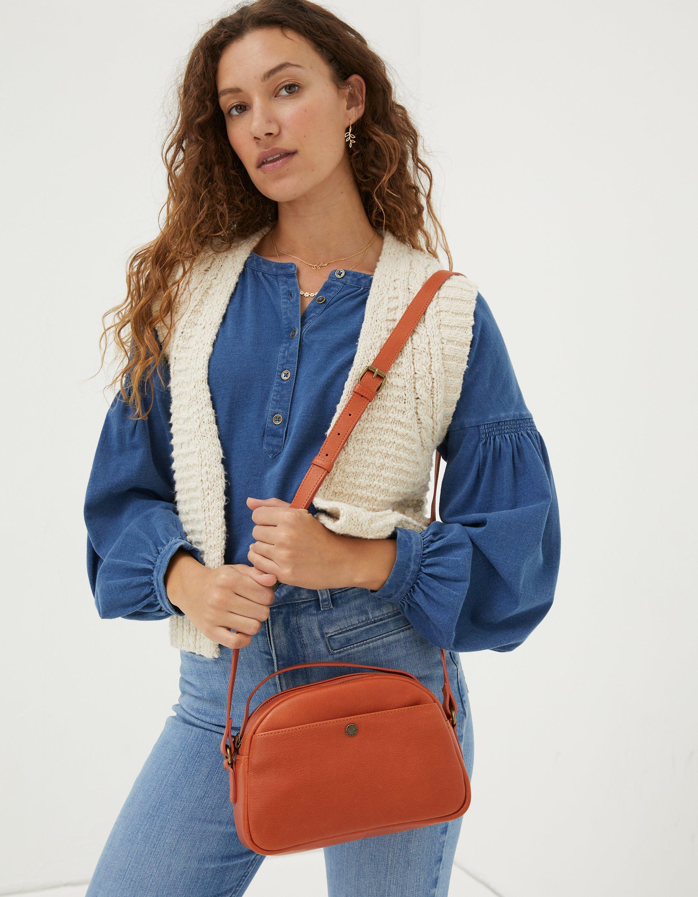 Fat face leather online crossbody bag