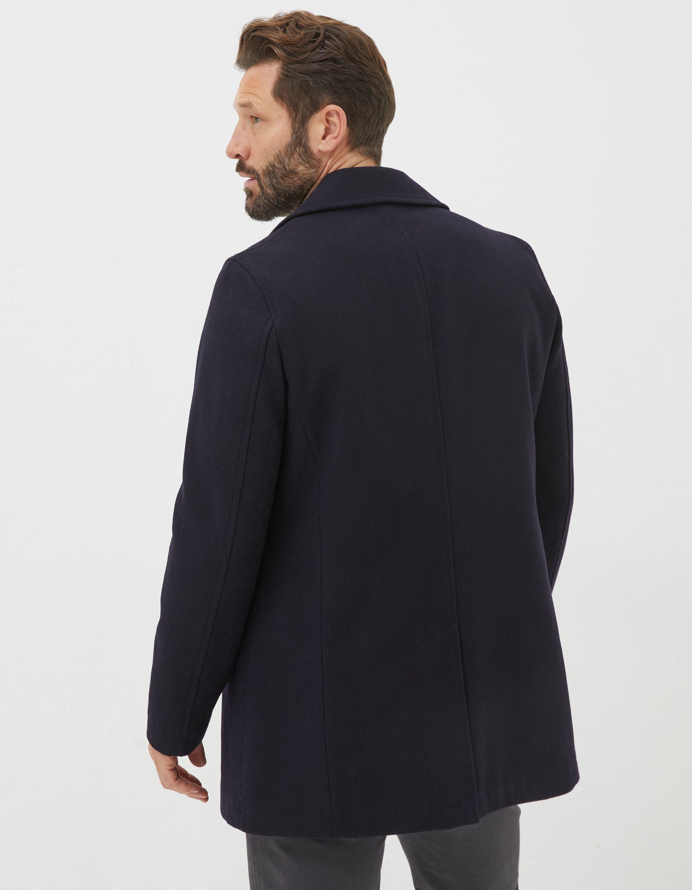 Mens black peacoat with on sale hood