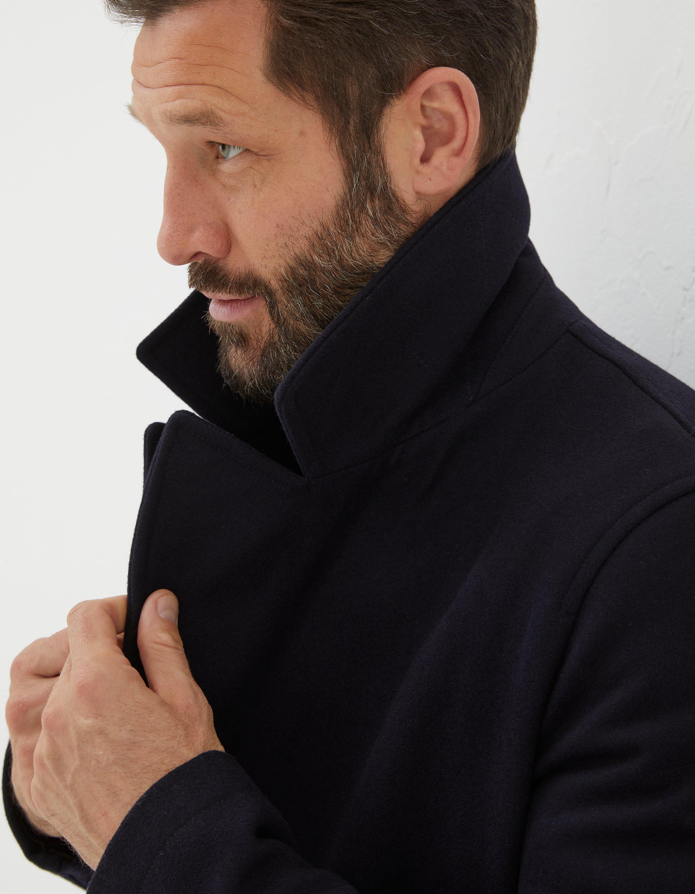 Mens wool coat on sale black