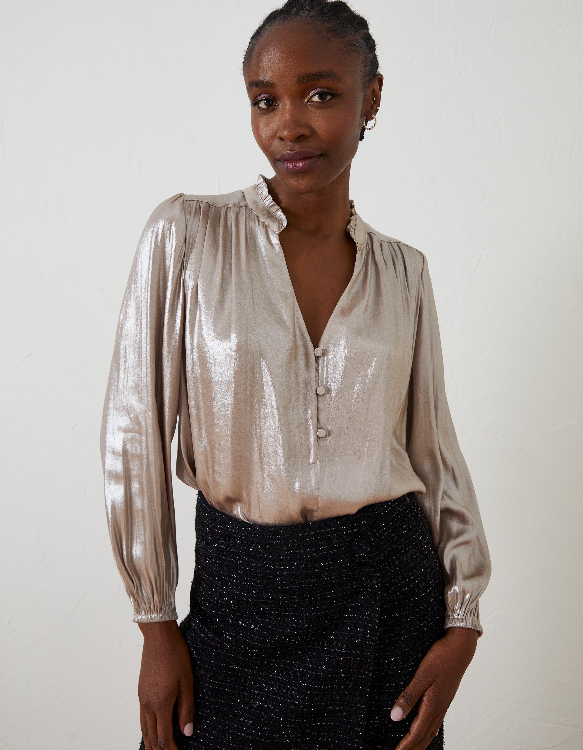 Metallic hotsell satin blouse