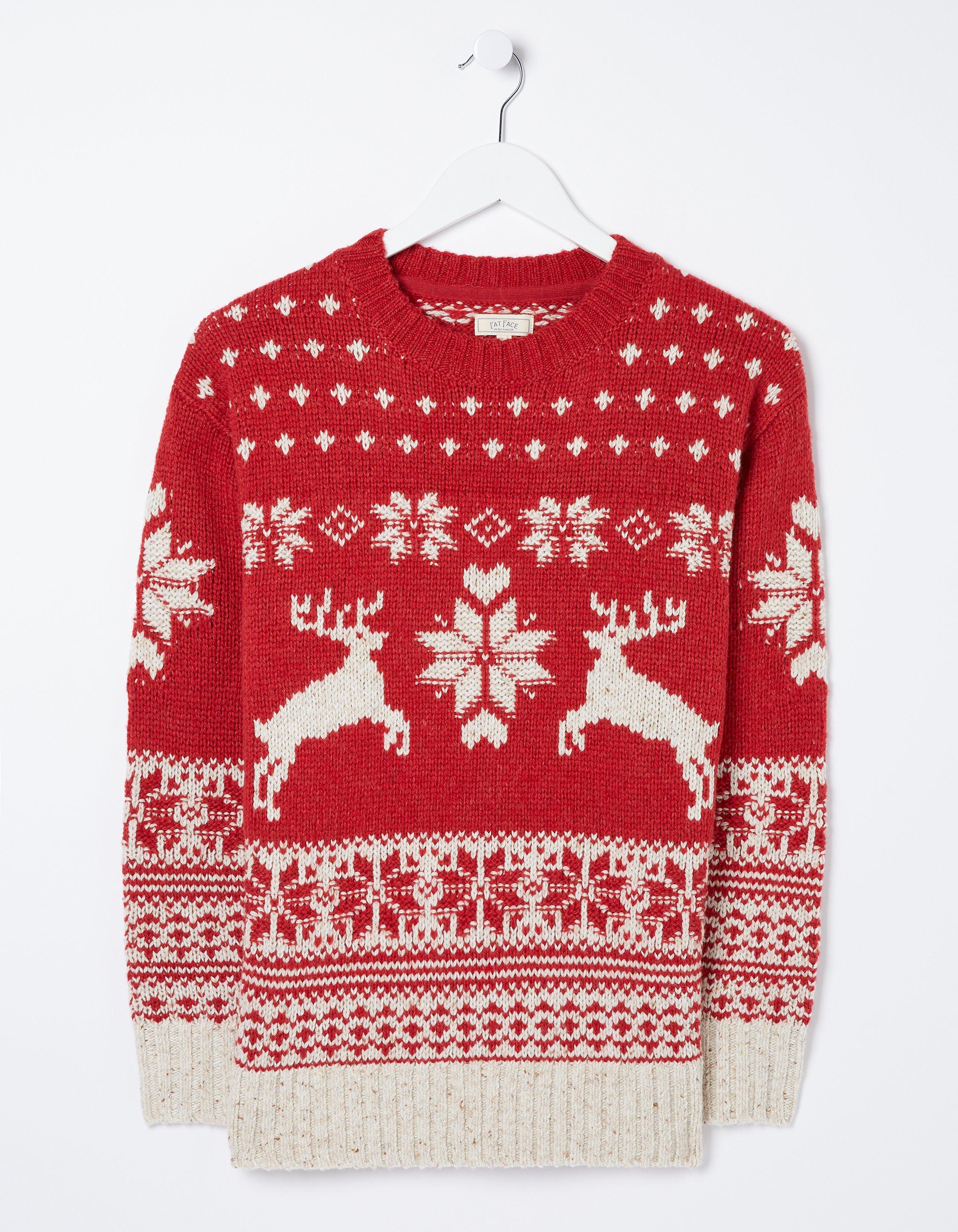 Family Reindeer Christmas Jumper Knitwear FatFace