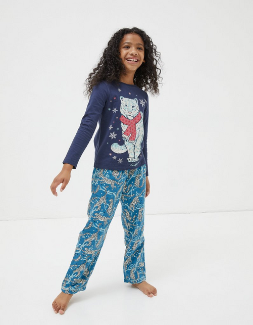 Kid’s Sadie Snow Leopard Pyjama Set