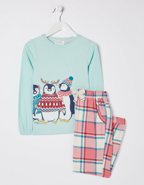 Kid’s Pippa Penguin Check Pyjama Set