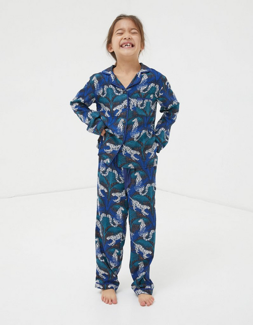 Kid’s Sadie Snow Leopard Woven Pyjama Set