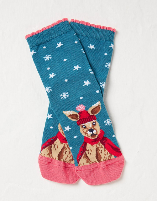Kid’s 1 Pack Christmas Kangaroo Socks
