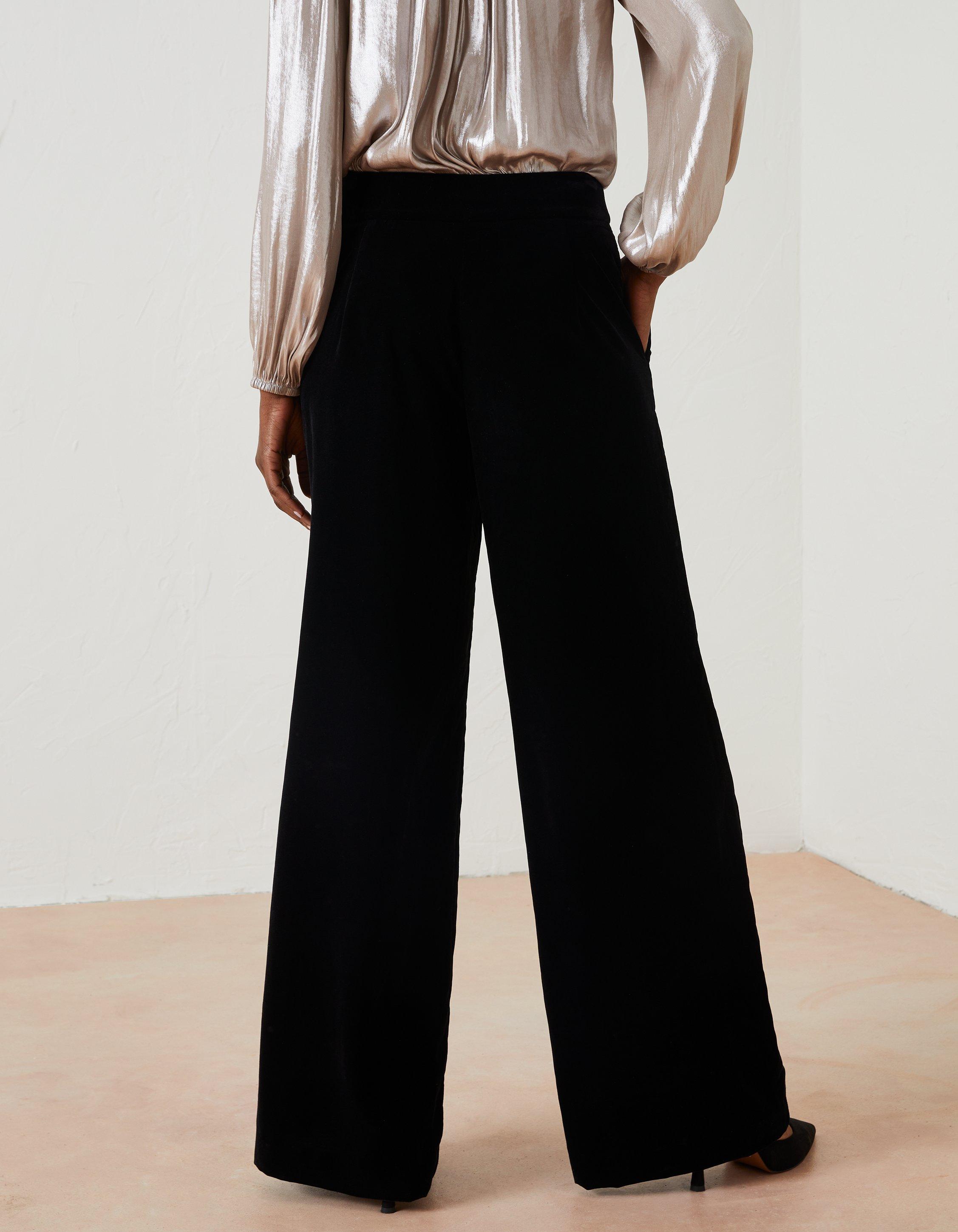 Buy FATFACE Wide Leg Velvet Trousers 24, Trousers