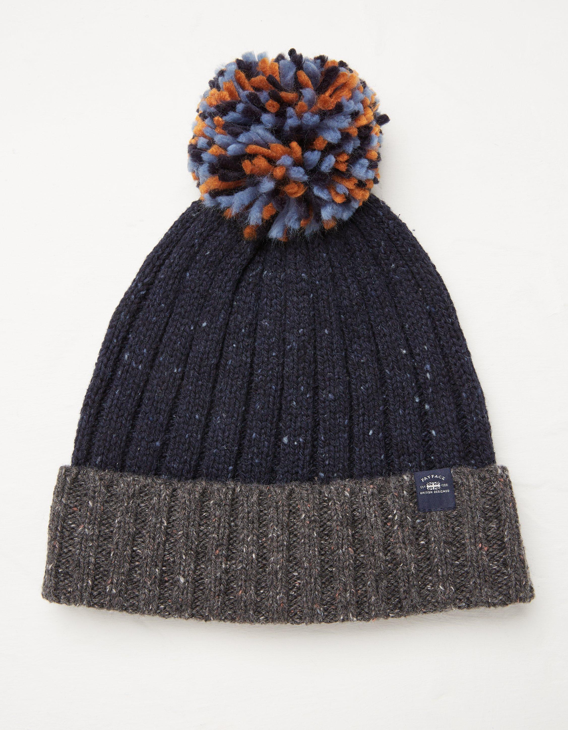 Navy mens bobble sales hat