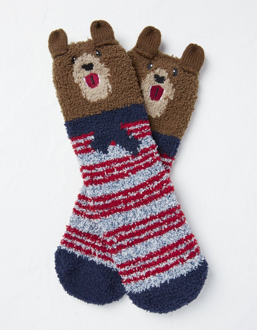 kid's bobbi bear fluffy socks
