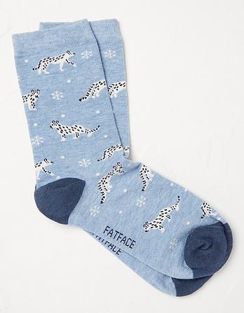 1 Pack Sadie Snow Leopard Socks