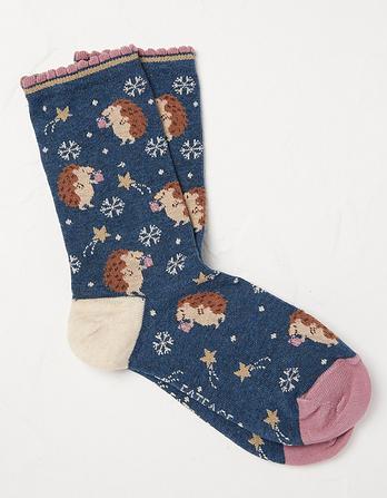 1 Pack Present Hedgehog Socks