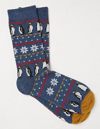 1 Pack Penguin Fair Isle Socks
