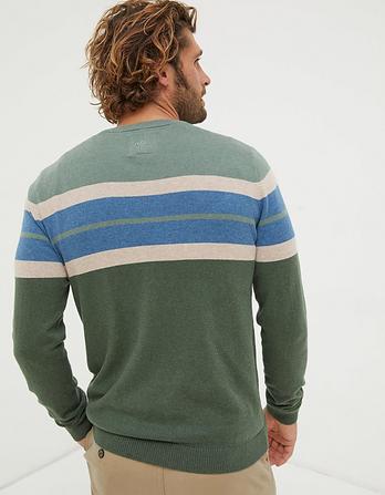 Braunton Chest Stripe Crew Sweater