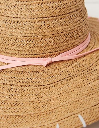 Stitch Detail Straw Sun Hat