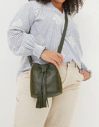 Winalie Leather Mini Bucket Bag