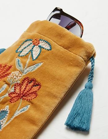 Embroidered Floral Sunglasses Case