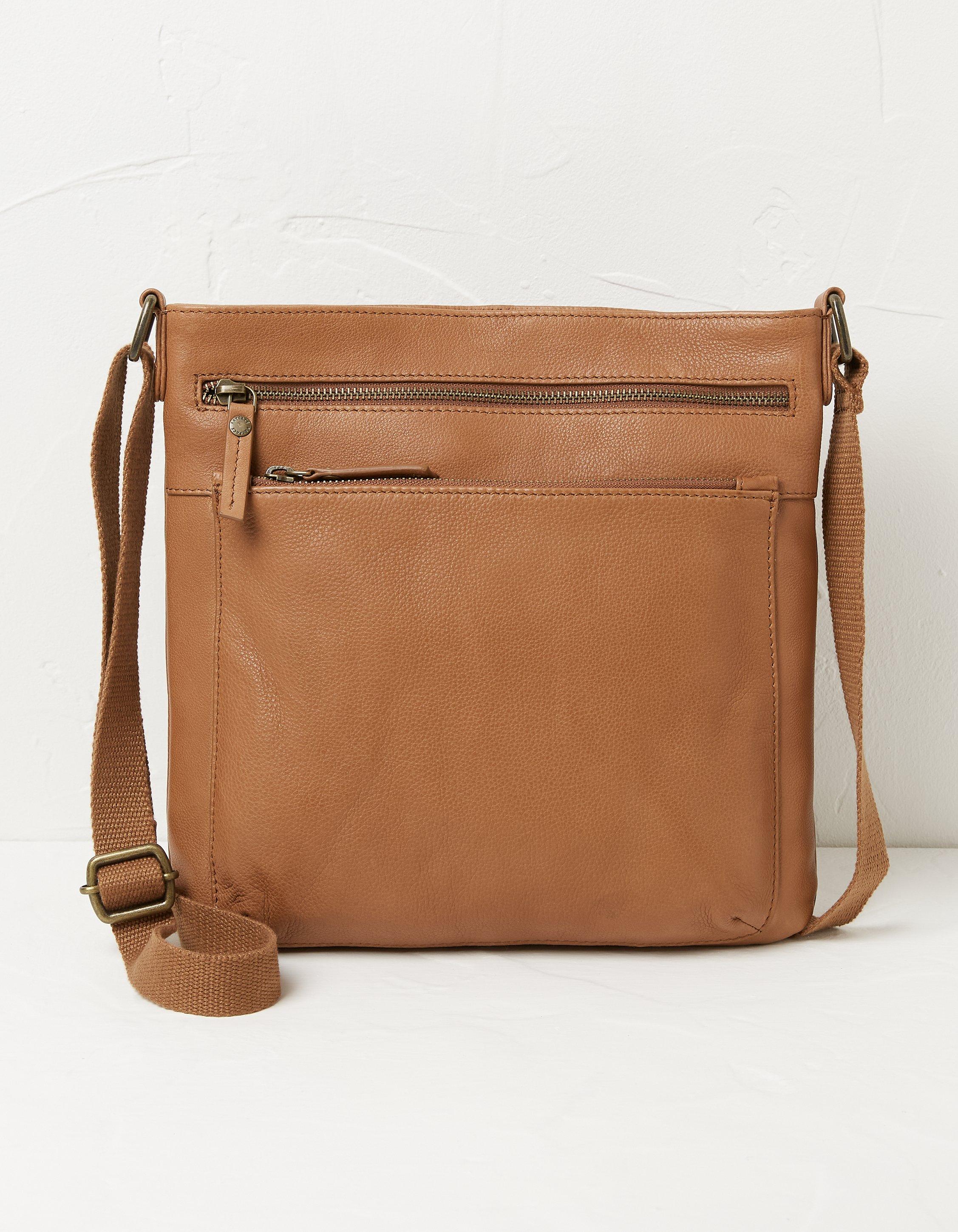 Fat face leather online satchel bag