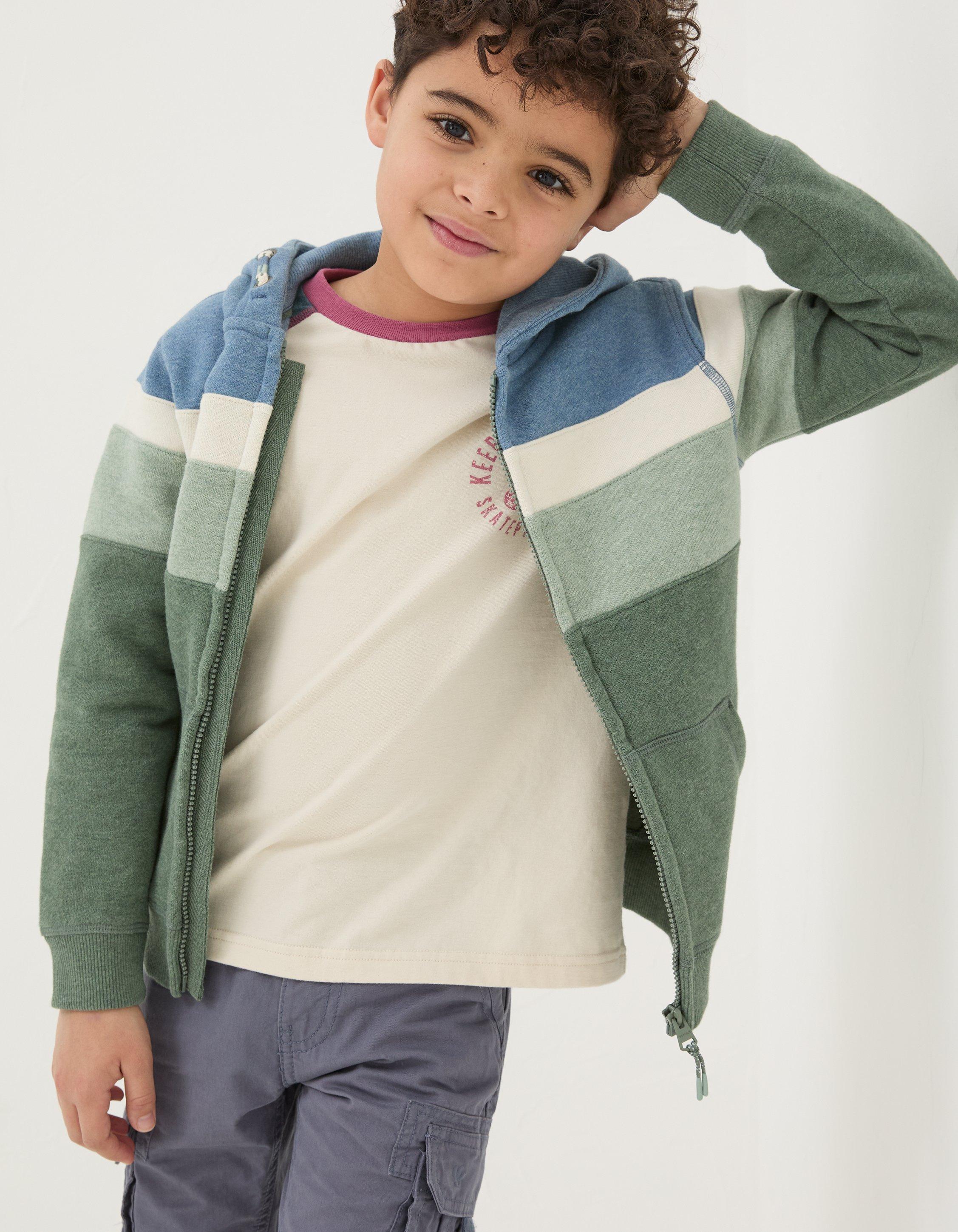 BABY BOYS' RED MARL FLEECE HOODED CARDIGAN