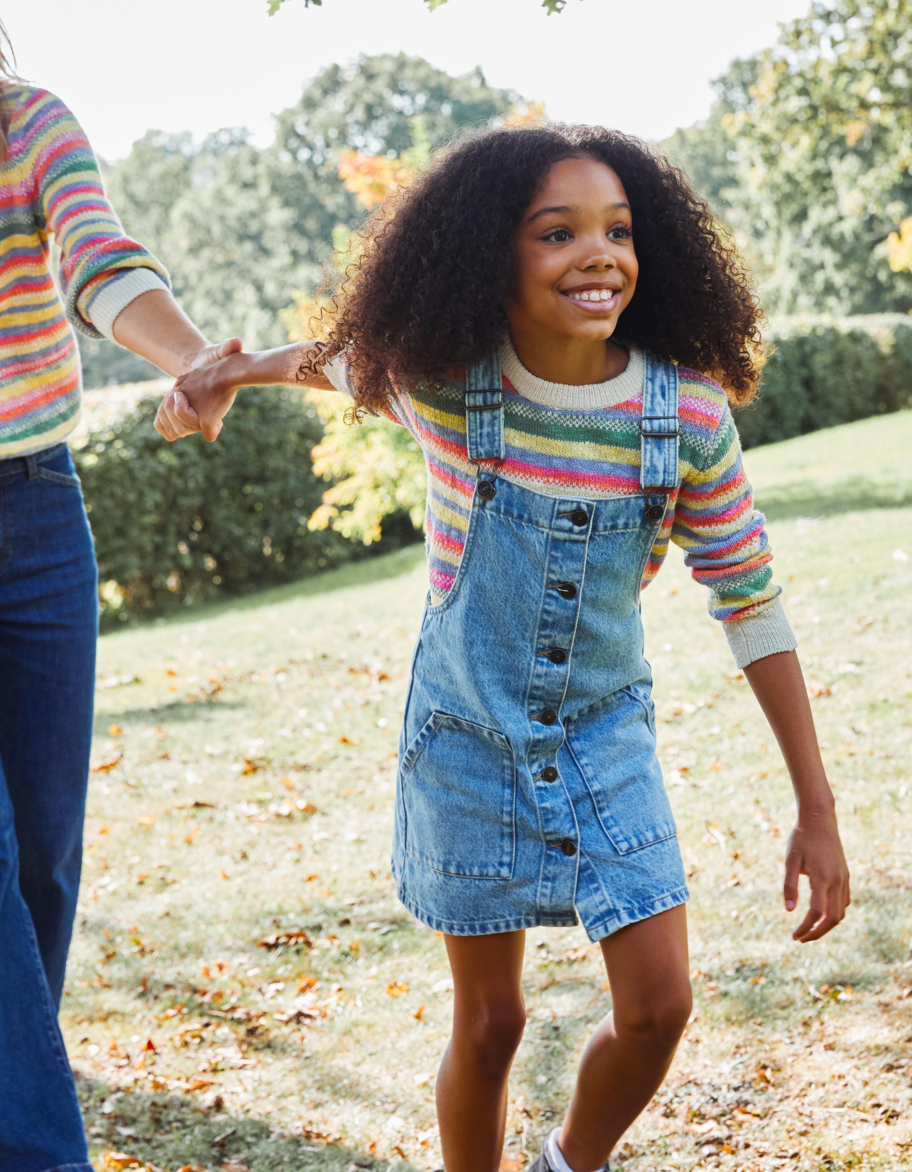 Little Girl's Denim Pinafore Dress, GIRLS