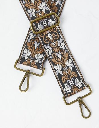 Embroidered Floral Bag Strap