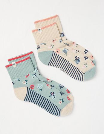 2 Pack Floral Outdoor Boot Socks