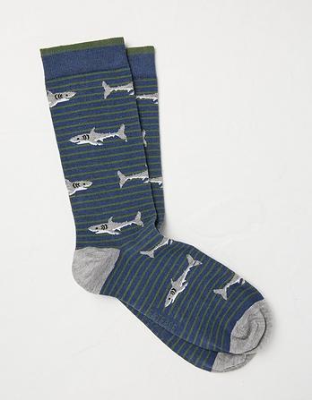 1 Pack Shark Stripe Socks