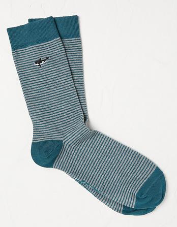 1 Pack Embroidered Whale Socks