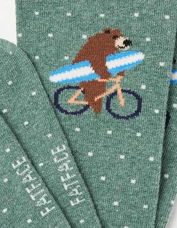 1 Pack Surfing Bear Bike Socks
