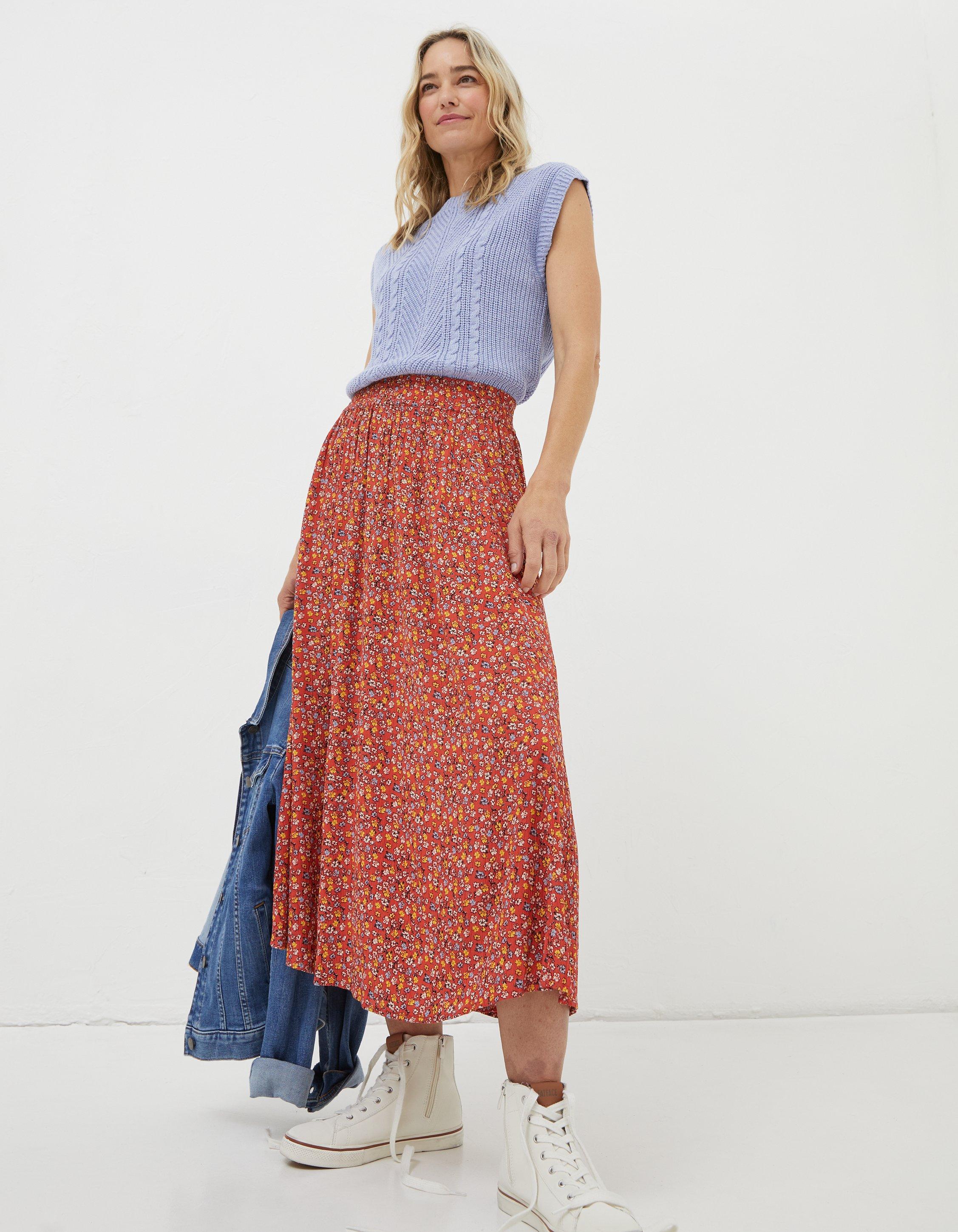 Millie Gradient Floral Midi Skirt, Skirts | FatFace.com