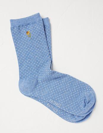 1 Pack Embroidered Sunflower Socks