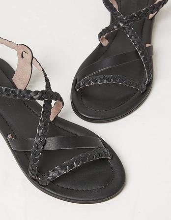 Daphne Leather Braided Sandals