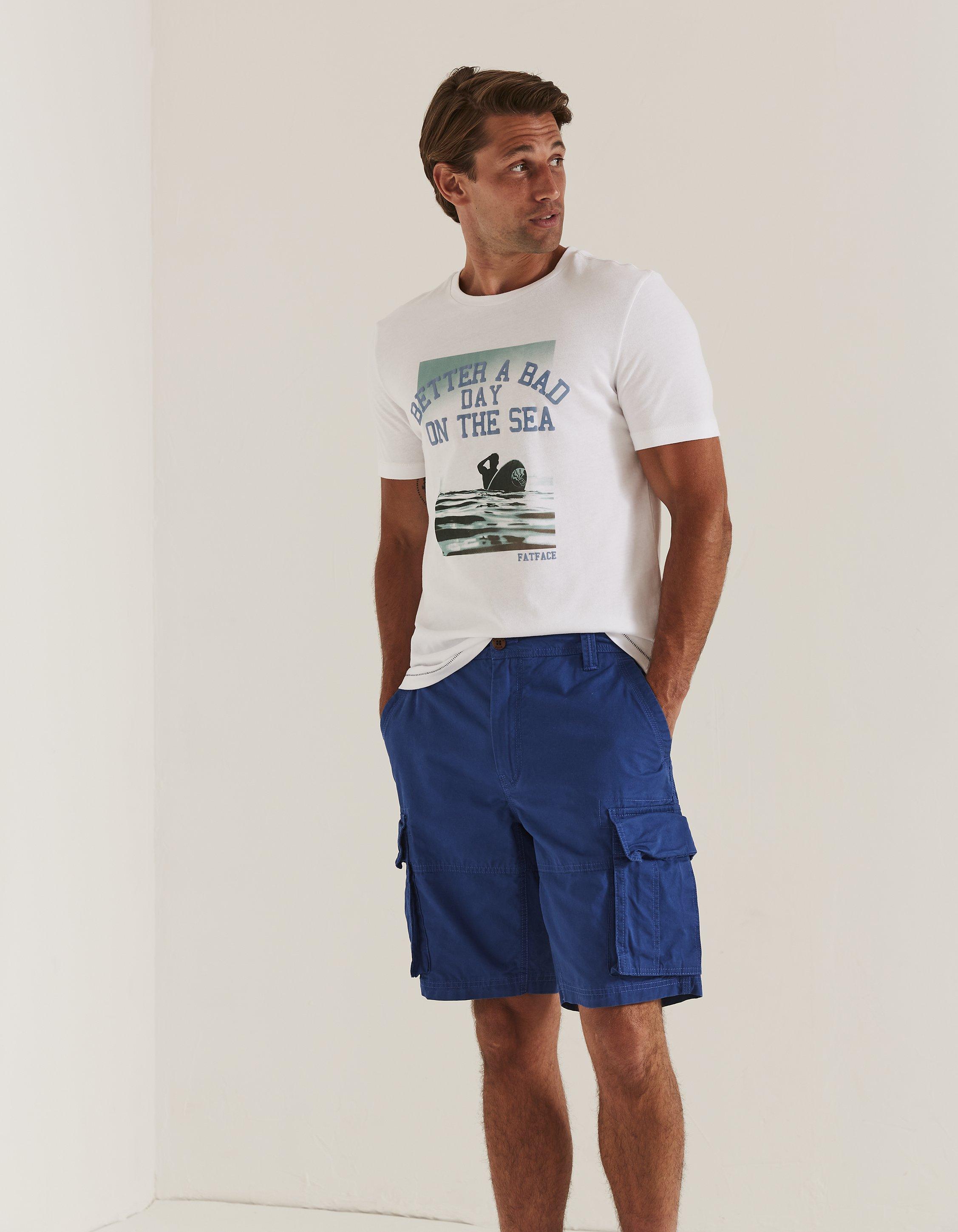 full blue cargo shorts