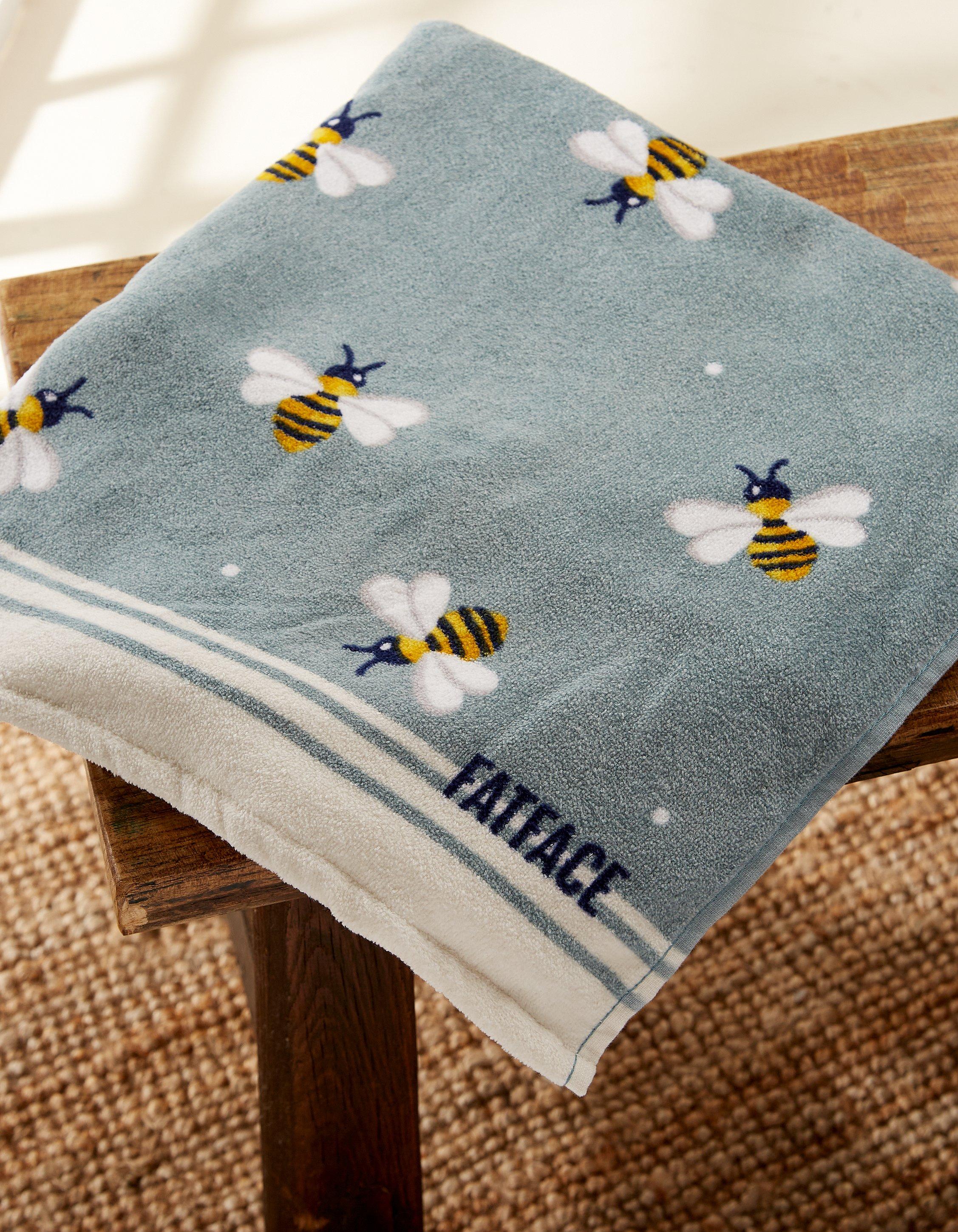 Daisy Honey Bee Bathroom Towel Set,Microfiber Bath Kitchen Beach