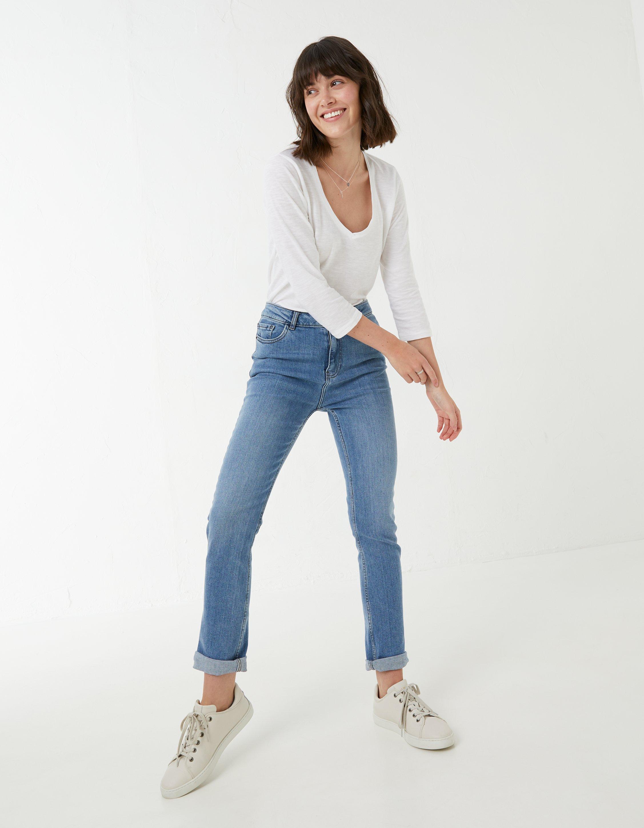 Vintage Pale Chesham Girlfriend Jeans, Jeans & Dungarees | FatFace.com
