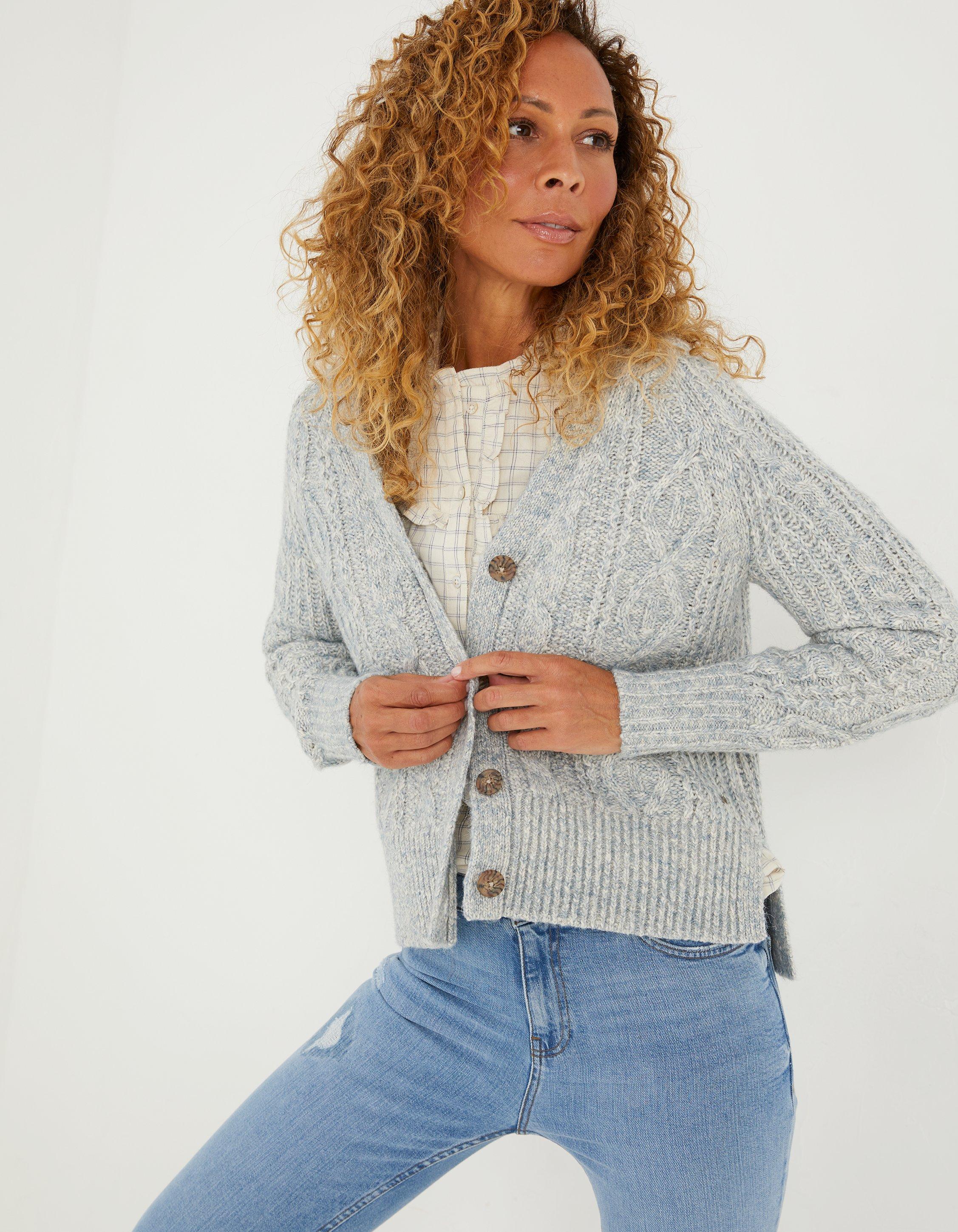 Chambray Clara Cardigan, Sweaters & Cardigans | FatFace.com