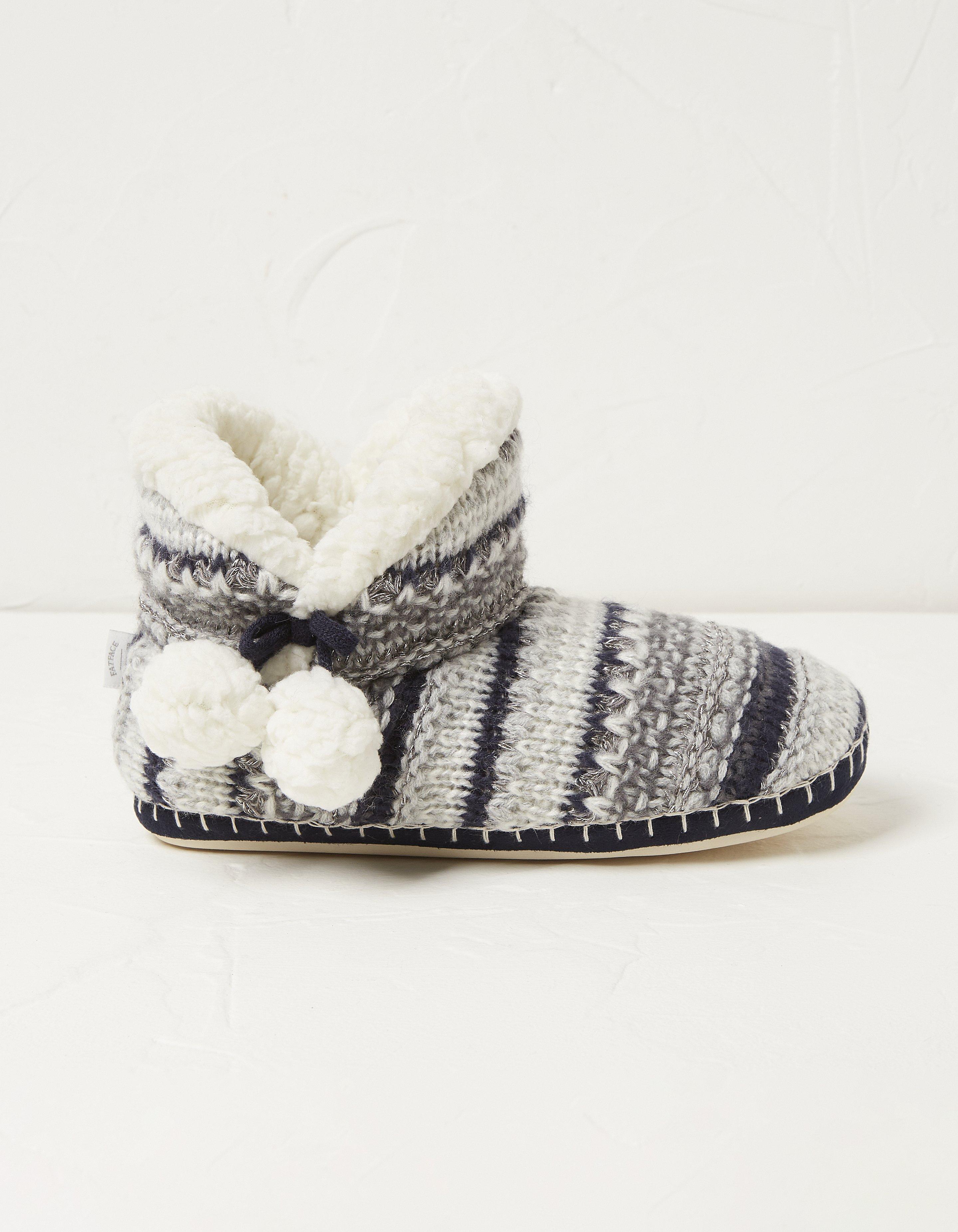 Textured Knit Slipper Boots Slippers FatFace