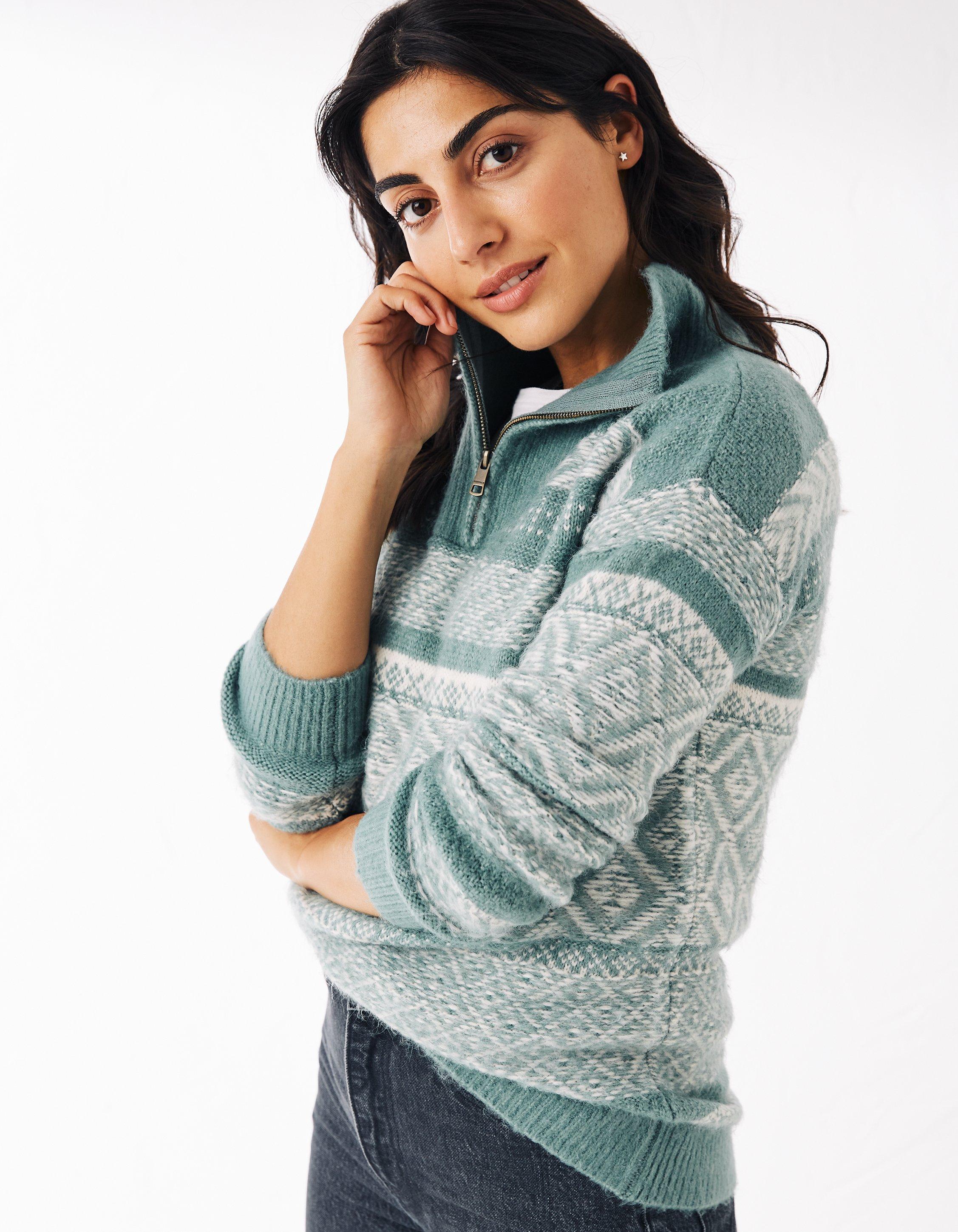 Heather Pattern Half Neck Jumper Knitwear FatFace