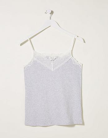 Lace V-Neck Organic Cotton Vest